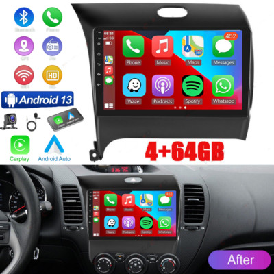 Apple Carplay Car Radio GPS Navi Stereo +CAM Android 13 For KIA Forte 2013-2018