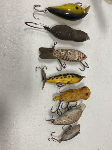 Vintage Angelköder Lot Hula Popper Heddon Holz Maus Cordell Big-0 Rebel - Bild 10 von 12