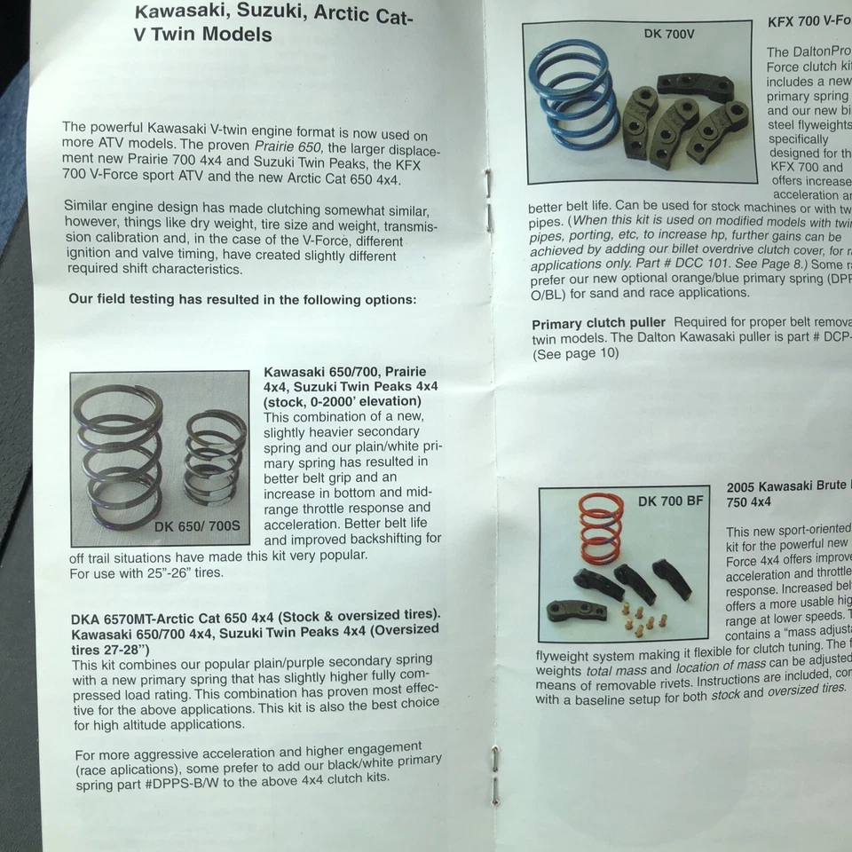 Kit de embreagem Dalton 04 Arctic Cat, 01-04Kawasaki 650/700 All V-twins 04 Suzuki 700 - Imagem 4 de 4