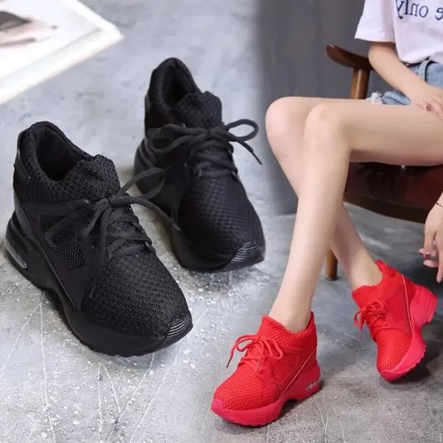 Women Sneakers Platform Shoes Wedge Women Shoes Breathable Net 9cm High Heel - Picture 23 of 26