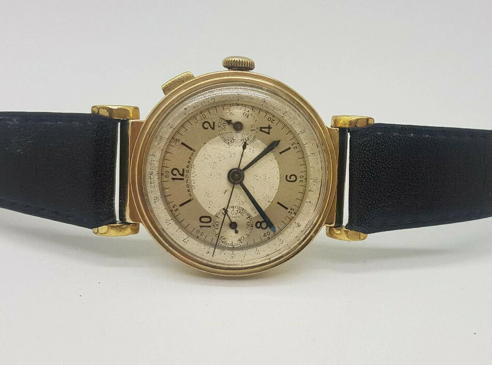 Reloj para hombre usado DRIVA CRONÓGRAFO chapado en oro esfera plateada/F060 Foto 2 de 4