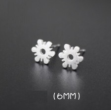 Frozen Snow-Flake Silver SP Flower Stud Earring