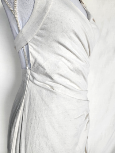Zara Halter Backless High Slit Women Midi Dress Size S Cotton Blend Ivory White - Picture 15 of 18
