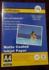 FULL COLORS A4 MATTE COATED  INKJET PAPER 108g/m -50Sheets