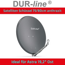 Antenna satellitare parabola satellitare specchio alluminio DUR-line 75/80 cm antracite