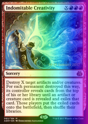 MTG Indomitable Creativity (85s/65) Aether Revolt Promos LP FOIL
