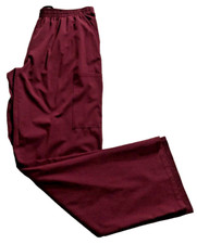 Womens Scrub Pants 4 Flex Brand Maroon High Rise Stretch Waist Pockets Large EUC