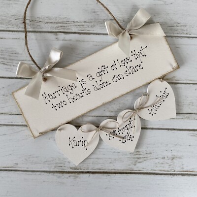  Braut und Bräutigam Hochzeit ist ein Geschenk der Liebe personalisiertes Hochzeitsgeschenk Plakette