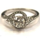GIA certified 14k white gold .91ct round SI1 G diamond engagement ring 3.7g — photo 2