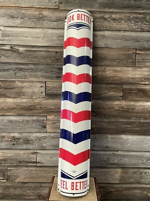Vintage Barbershop Porcelain Sign Marvey Curved Sign | eBay
