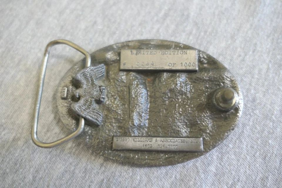 Hebilla de cinturón Williams & Assoc 1991 edición limitada peltre Miami fundición modernización Foto 3 de 4