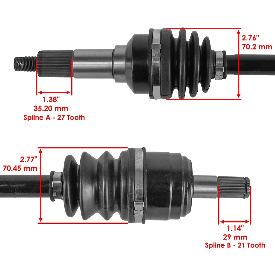 for Yamaha Wolverine 350 YFM350FX 4WD 2001-2005 Front LH and RH CV Joint Axles - Image 3 of 4