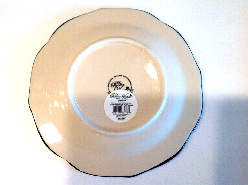 Platos de ensalada de flores de otoño para mujer Pioneer 8-1/2" - Lote de 5 nuevos con etiquetas Foto 4 de 4