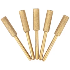 5Pcs Diamond Chainsaw Sharpener Burr Grinding Stone File Power Rotary Tools