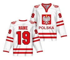 Custom Retro Youth/Men Team Poland Hockey Jersey White Red Stitched Custom Names