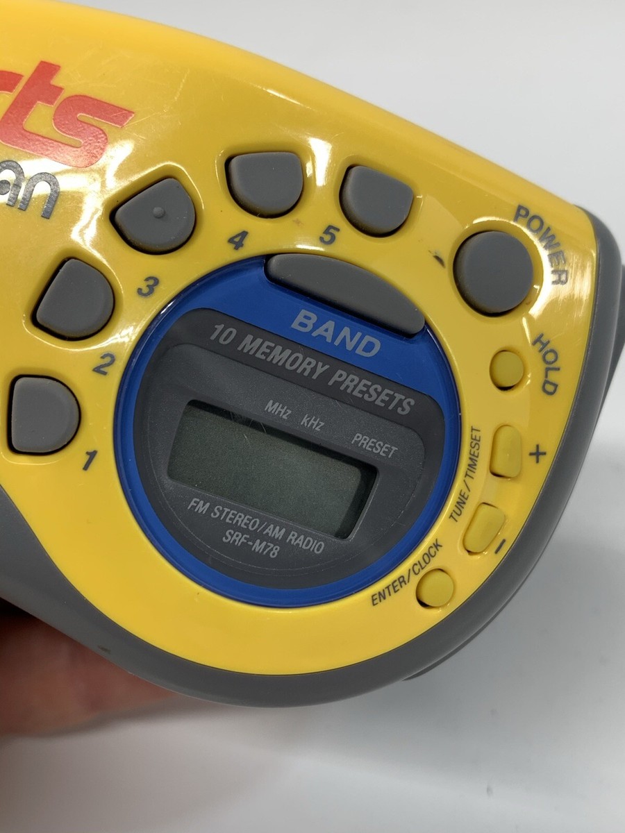 Sony Walkman Yellow FM/AM Sports Radio w/ Wrist Arm Band