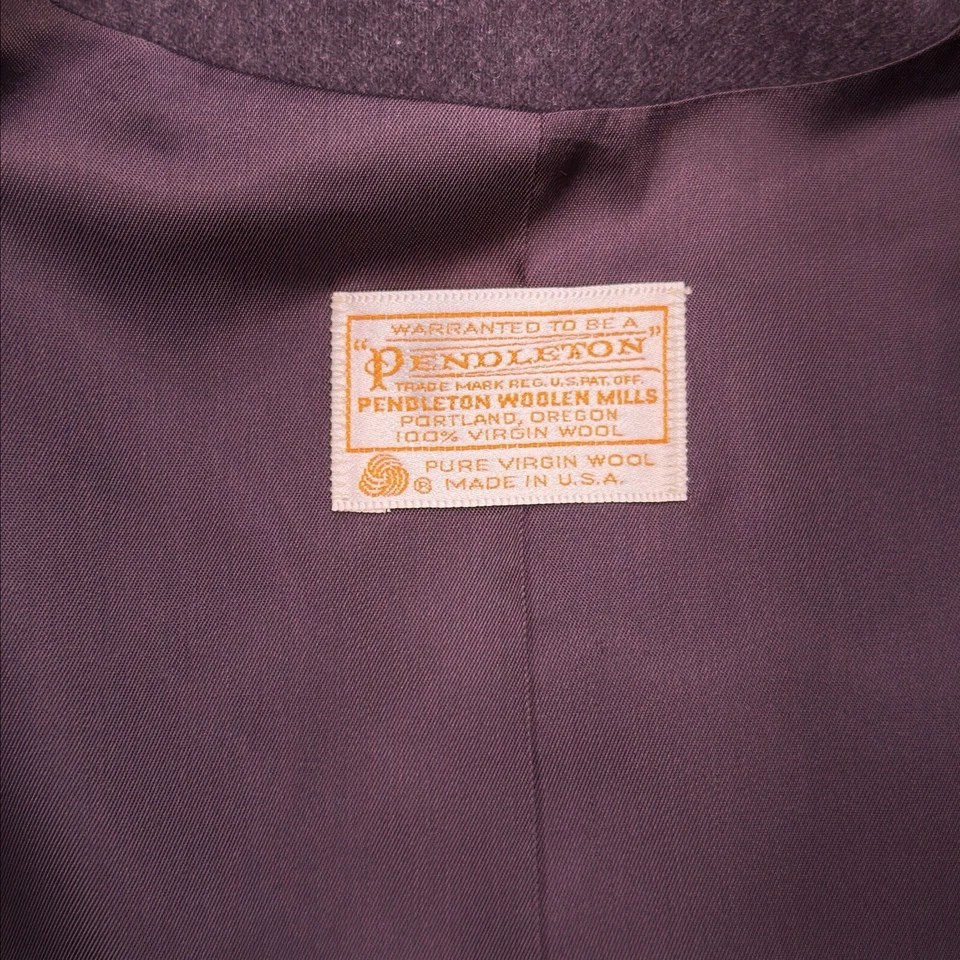 Винтажный праздничный блейзер Pendleton 6 бордовая слива шерсть США - Изображение 4 из 4