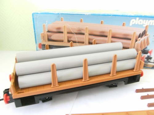 Playmobil System Rungenwagen 4105 mit OVP Waggon Eisenbahn Lok LGB Güterwaggon - Bild 4 von 6