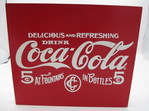 Coca-Cola Red Wood Block Shelf Sitter Sign Delicious and Refreshing - Picture 2 of 3