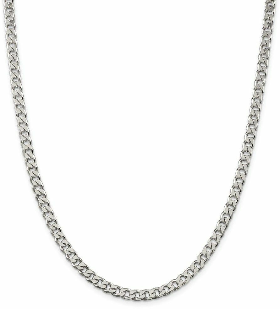 "22\" Sterling Silver Polished 5mm Curb Chain Necklace"