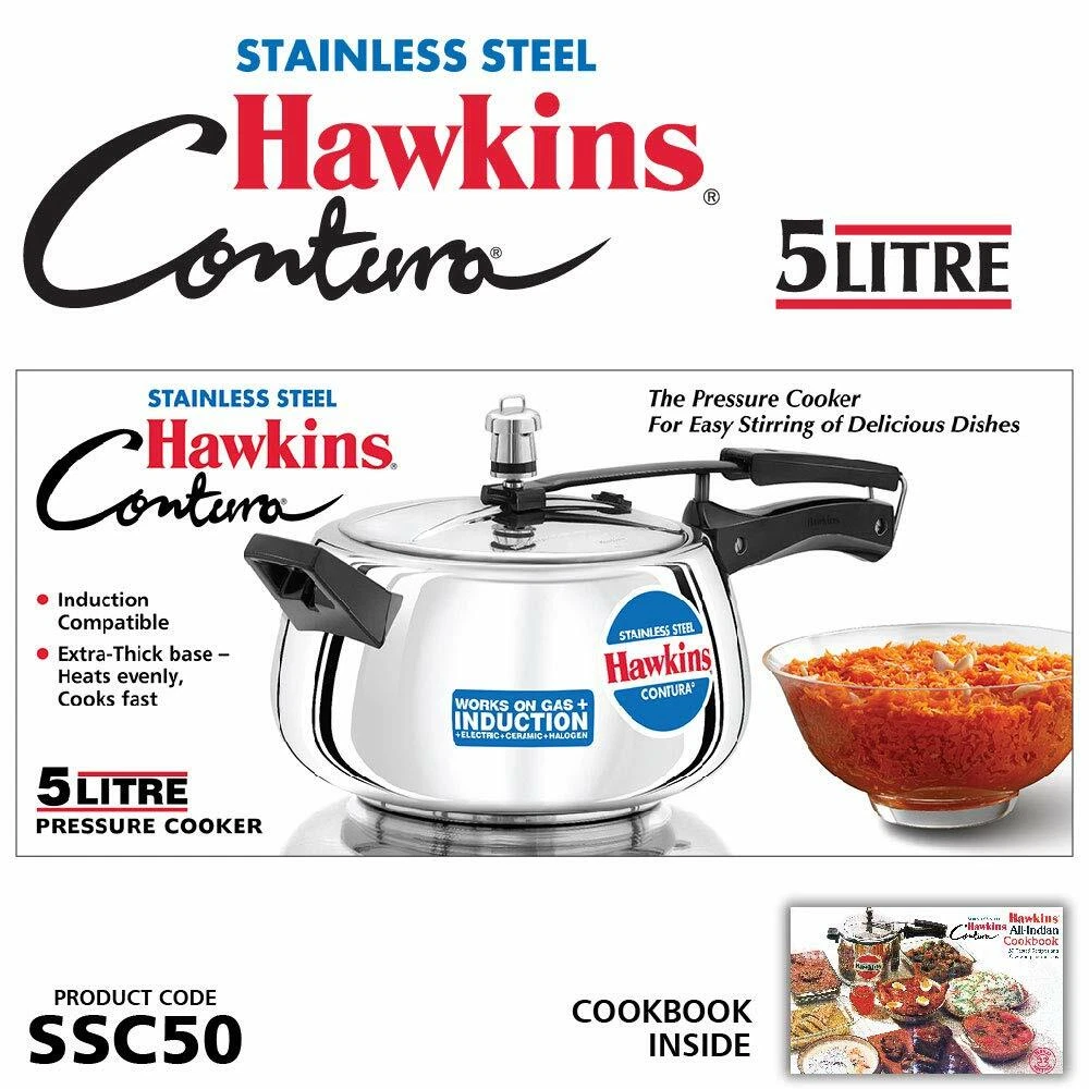 Hawkins Contura 5 Liters Aluminum Pressure Cooker