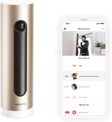 Netatmo Smarte Überwachungskamera Innen mit Wandhalterung, Wlan