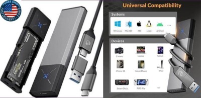 Adaptador de caja SSD M.2 [NVMe y SATA] [sin herramientas] [aluminio], NVMe.2024