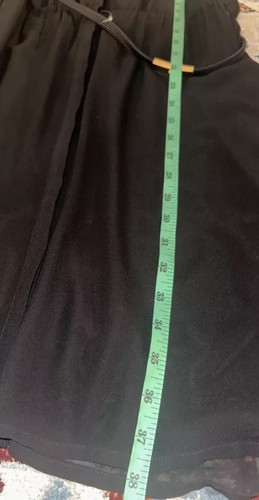 NWT H&M Sz 12 Black Sleeveless Lined Chiffon Button Front Elastic Waist Dress - Picture 9 of 9