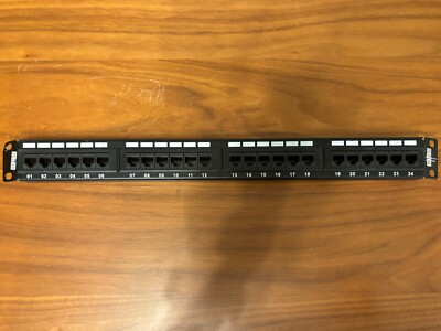 NEW CAT5e 24 Port Patch Panel RJ45 110 UL Network Ethernet 19'' Rack Mount 1U 1RU