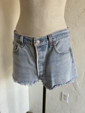 Vintage Levi s 501 Denim Cutoff Shorts Waist 32 Light Wash
