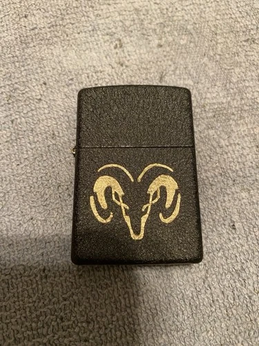 1-dodge Ram Logo On a Black Crackle Zippo Lighter