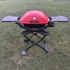 Weber Q2200 Grill Portable w/Stand Cleaned Re Painted Works EUC Camp Tailgate
