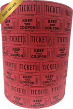 The Ticket Gurus Raffle Tickets 4 Red Rolls 2000 Double 8000 Total 50/50 Event