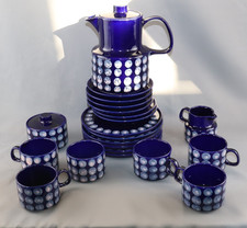 6 Pers. (21Teile) Kaffeeservice Melitta Kopenhagen Polka Dots, handgemalt