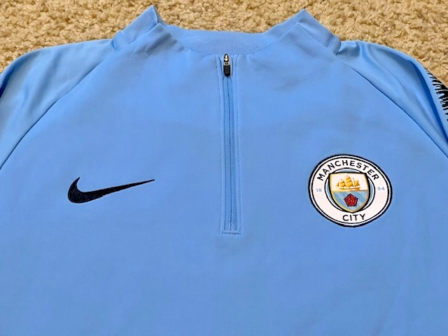 NIKE Manchester City マッシュアップ US Lサイズ Manchester City Nike 2018-19 Blue Fleece 1/4 Zip Long Sleeve
