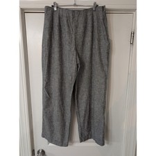 Chicos Design Linen Blend Wide Leg Pants Black White Houndstooth Size 3 XL