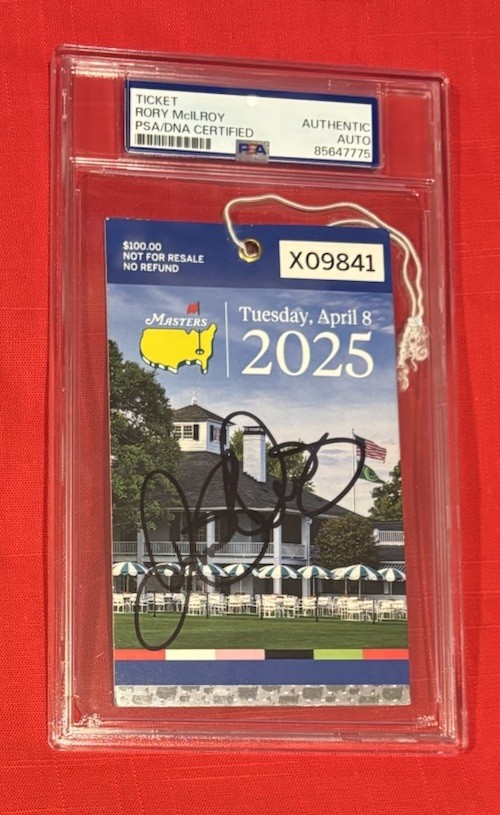Rory McIlroy Autographed Signed 2025 MASTERS Week Ticket Champion PSA 