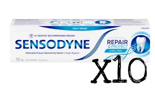 Sensodyne Repair & Protect MINT Daily Repair Toothpaste 75ml x10 Novamin Canada