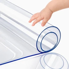16x60 New Clear PVC Table Cover Countertop Protector 16x60 Inch Plastic Trans...