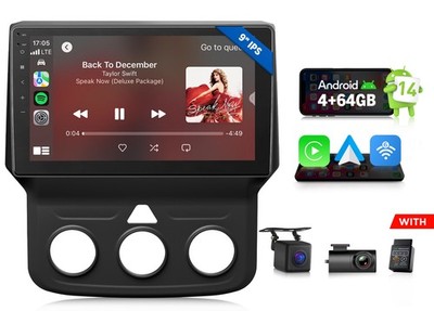 DGRMX7A 9''Android Auto 4+64GB Car Radio CarPlay for Ram 1500/2500/3500 2013-2018