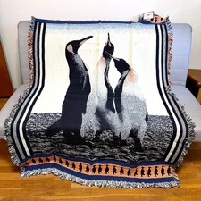 The Rug Barn emperor penguin throw - The Gossipers - NWT
