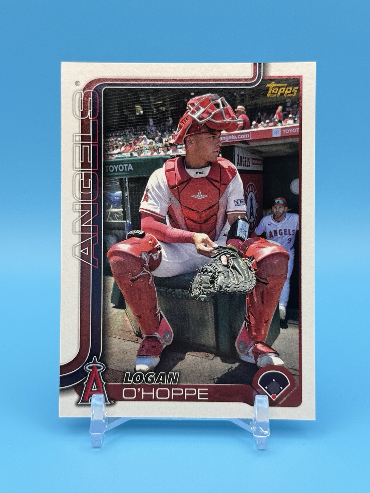 Logan O'Hoppe 2025 Topps Series 1 #308 Golden Mirror Image Variation - Angels