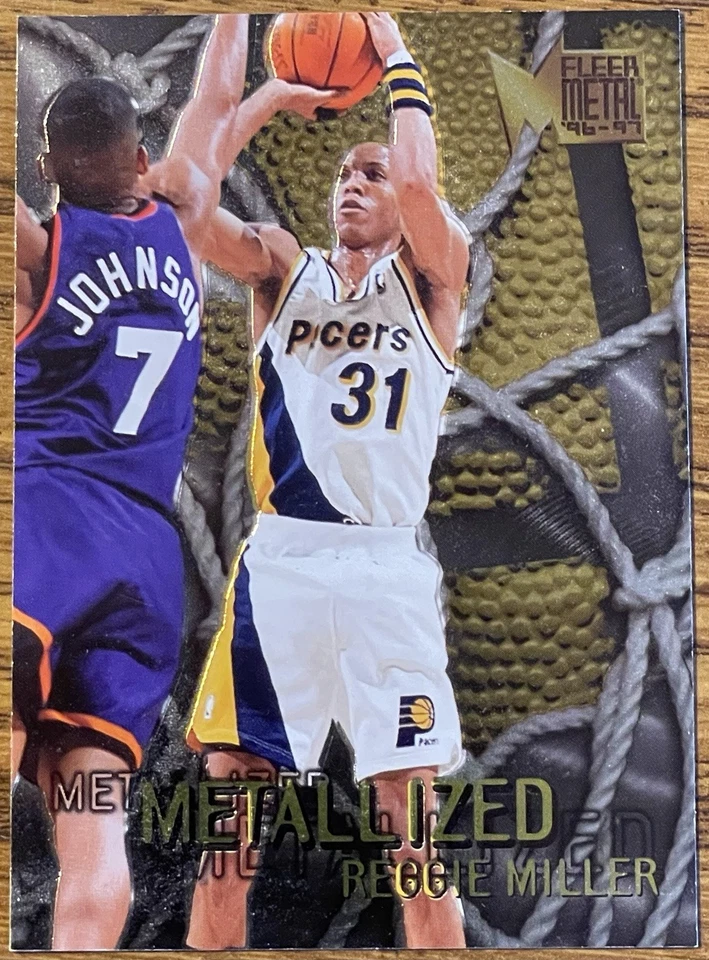 Reggie Miller 1996-97 Fleer Metal Metalized Card #129 Pacers NBA HOF Free Ship - Image 3 of 3