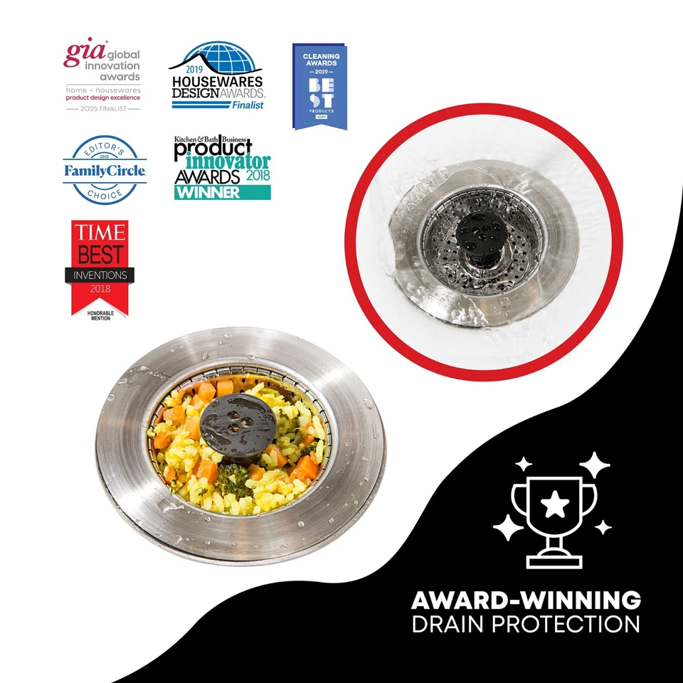 Kitchen SinkShroom® Colador Revolucionario con Tecnología Anti-Obstrucción de TubShroom Foto 4 de 4