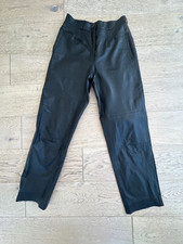 Vintage Black Leather Pants Women  s 28x28 Lined Straight Leg Belt Loops Pockets