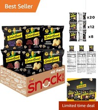 Delightful Popcorn Variety Pack: White Cheddar, Kettle Corn Butter - 40 Bags