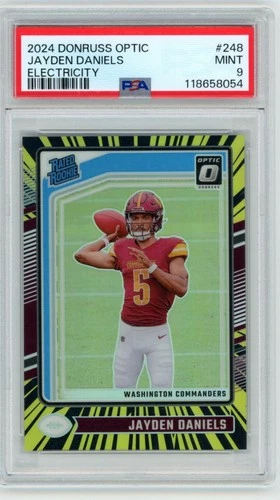 PSA 9 2024 Donruss Optic #248 Jayden Daniels Electricity RC /75 Commanders