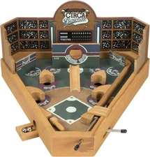 Baseball Pinball Tabletop Games - Classic Miniature Wooden Retro Sports Arcade T