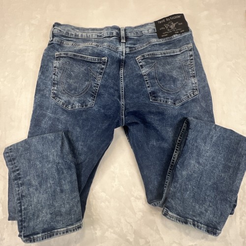 True Religion Rocco Relaxed Skinny Stretch Jeans Herren 34 (33x32) helle Waschung - Bild 14 von 15