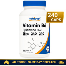 Nutricost Vitamin B6 Pyridoxine HCI 25 mg 240 Capsules Energy Nerve Brain